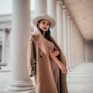 Wrap Coat in Camel Wool
